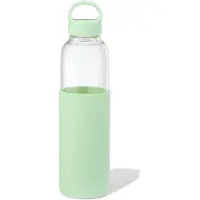 HEMA Waterfles 500ml glas met siliconen sleeve groen (groen)
