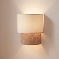 Duolla Wandlamp Boho, bruin / roest, Hal, Textiel / Stof / Zijde, wandlamp