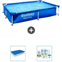 Bestway Steel Pro, rechthoekig zwembad - 221x150x43 cm - 3-delig - S22701