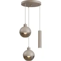 Masterlight 3-lichts hanglamp Opera Ø 35cm beige terra
