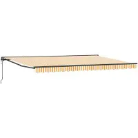 vidaXL Zonnescherm Frame Geel en Wit 500 × 300 cm