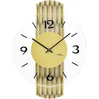 AMS W9695 wandklok met fijn gefreesde achterkant met een messinglook