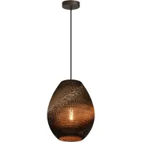Masterlight 1-lichts hanglamp Carta Pineapple Think-paper cacao Ø 29cm