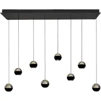 Steinhauer Belluno 4592ZW – 8-lichts zwarte hanglamp met smoke glas en Cable Lift