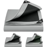 Markenlos Rootz Ultieme waterdichte zeildoek - Robuust polyethyleen zeildoek - Bescherming bij alle weersomstandigheden - Duurzaam, veelzijdig, UV-bestendig - Versterkte randen - 6m x 8m
