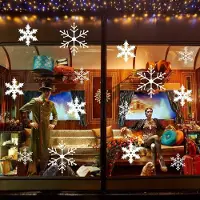 Decords set met sneeuwvlokstickers, model 037-001 – Grootte van de sneeuwvlokken: 10 cm