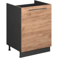 Vicco Wastafelkast Fame-Line, Goudkleurig Eiken/Antraciet, 60 cm