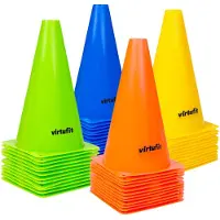 VirtuFit Complete Pionnen Set - 23 cm - 48 Stuks - Groen / Oranje / Geel / Blauw