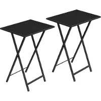Famanu inklapbare bijzettafel - Bijzettafel met TV-opbergruimte - Set van 2 - Industrieel design
