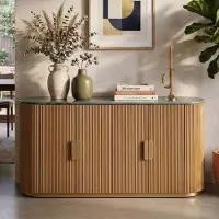 Riess Dressoir VENEZIANO 170cm mangohout met marmeren blad groen bruin - 49009