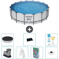 Bestway Steel Pro MAX, ronde opblaasbare zwembad - 488x122 cm - 6-delig, model S598