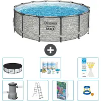 Bestway Steel Pro MAX, ronde opblaasbare zwembad - 427x122 cm - 6-delig, model S548