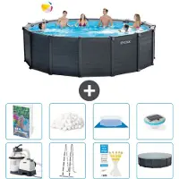 Intex Grafietpaneel zwembad, rond - 478x124 cm - 7-delig, model S627