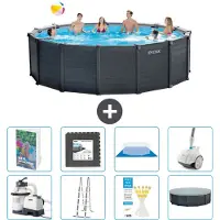 Intex Grafietpaneel zwembad, rond - 478x124 cm - 7-delig, model S610