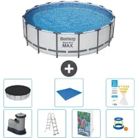 Bestway Steel Pro MAX, ronde opblaasbare zwembad - 488x122 cm - 6-delig, model S568