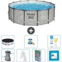 Bestway Steel Pro MAX, ronde opblaasbare zwembad - 427x122 cm - 6-delig, model S570