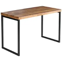 Meublorama Industrieel bureau VORTEX 118 cm van massief Sheesham hout met U-vormige zwarte metalen poten