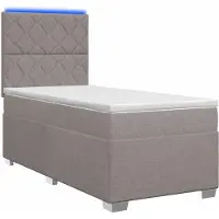 Syfax Boxspringbed met matras met hoofdeinde Taupe 80 x 200 cm Stof