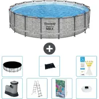Bestway Steel Pro MAX, ronde opblaasbare zwembad - 549x122 cm - 6-delig, model S598