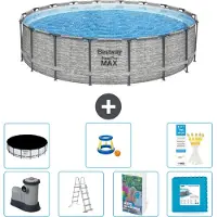 Bestway Steel Pro MAX, ronde opblaasbare zwembad - 549x122 cm - 6-delig, model S570