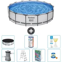 Bestway Steel Pro MAX, ronde opblaasbare zwembad - 457x122 cm - 6-delig, model S541