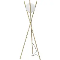 Mauro Ferretti Glamy X vloerlamp – Vloerlamp met één E27-fitting, gemaakt van goudkleurig metaal en een witte glazen bol (Ø 55 x 155 cm) – Glamourachtig, minimalistisch design