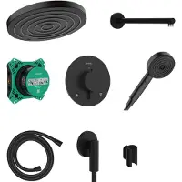 Hansgrohe Pulsify S - Doucheset met inbouwthermostaat, inclusief inbouwdeel, diameter 26 cm, EcoSmart, matzwart 24624670