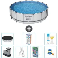Bestway Steel Pro MAX, ronde opblaasbare zwembad - 488x122 cm - 6-delig, model S541