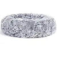 BellaFurn Donut-hondenbed – Hondenbank – Memory foam – Pluche – 60 x 20 cm – grijs