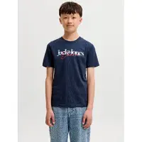 Jack & Jones Junior Shirt 'JJTom' marine / donkerrood / wit