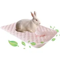 OEM Koelbed voor konijnen en kleine dieren, 41 x 30 cm, zomerkoelbed voor konijnen, chinchilla's, cavia's en hamsters, roze, comfortabel en ademend.
