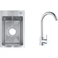 Faizee Home Future RVS Spoelbak Zilver 30x45x22 cm met Genial Kraan
