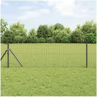 vidaXL Hekpaal 12 st Grijs 60 cm Poedercoated staal