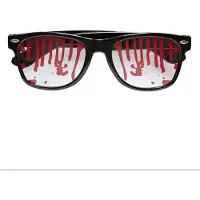 Widmann - Monster & Griezel Kostuum - Bloody Bloederige Bril - Zwart - Halloween - Verkleedkleding