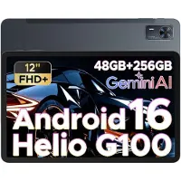 Doogee Tab E3+ -Tablet-Android 15- 12 inch 90Hz FHD+ - 4G LTE-Gemini AI-32GB ROM+256GB ROM（2TB TF）-Helio G100-8800mAh/18W-Vier luidsprekers-Face ID-5G Wi-Fi-A GPS-GPS-Grijs