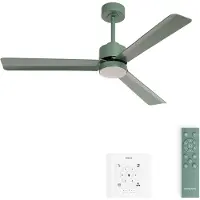 Create - Stille plafondventilator 40W met licht - Sage - Ø132cm - Controller voor wandmontage + afstandsbediening - WIND MODERN