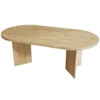 OKWISH Eettafel - 160 x 80 cm - Voor 6-8 Personen - Verdikt Tafelblad Met Afgeronde Hoeken - Moderne Stijl - MDF- Eikenkleur