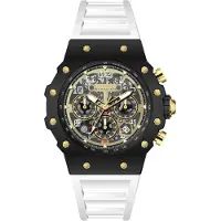 Invicta Racing 69653 Herenhorloge - Quartz Uurwerk - Acryl met Gouden Wijzerplaat - 43 mm