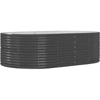 vidaXL Verhoogde tuinbak antraciet 212x140x68 cm gegalvaniseerd staal