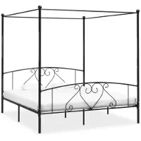 vidaXL Hemelbedframe metaal zwart 180x200 cm