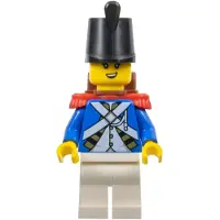 LEGO Minifiguur: Keizerlijke Soldaat IV - Vrouwelijk, zwarte shako-hoed, rood (pi192)