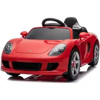 Sun baby Porsche Carrera GT Elektrische Kinderauto Accuvoertuig 12V - Afstandsbediening, MP3, Openende Deuren - Rood