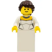LEGO Minifiguur: Bruid, trouwjurk met ketting – Town (twn157) – nieuw