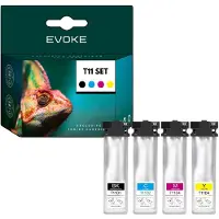 Evoke compatibele inkt voor Epson T11D1, T11D2, T11D3, T11D4, 4x CMYK: zwart + cyaan + magenta + geel, 270 ml, geschikt voor WorkForce Pro WF-C5390DW, C5890DWF