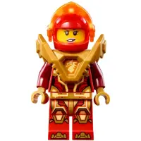 LEGO Minifiguur Macy Halbert - Transparante neonoranje vizier, parelmoergele beplating (nex133)