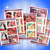 Heartforcards One Piece Magazine promotieset, Japan – 2x Shanks OP01-120, ongesneden miniatuur manga kaarten (zeldzaam), 5x Ruffy DON!! en een promotieartikel