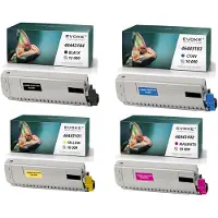 Evoke compatibele toner voor OKI C833 46443104, 4x CMYK: zwart, cyaan, magenta, geel, voor 42.000 pagina's, geschikt voor modellen C833dn, C833dt, C833n, C843dn