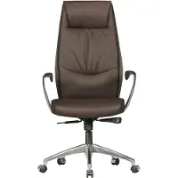 Amstyle Kantoel echtleder bruin, bureaustoel X-XL, draagvermogen 120 kg, synchroonmechanisme, chefstoel, verstelbare hoofdsteun