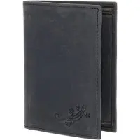 OXMOX Leren portemonnee Leather RFID Protect Kombibörse Lizard 2.0 Embossed Vintage Black zwart