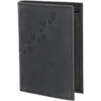 OXMOX Leren portemonnee Leather RFID Protect Kombibörse Footsteps 2.0 Embossed Vintage Black zwart